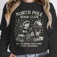 North Pole Book Club Christmas Elf Bookish Retro Graphic Unisex Sweatshirt