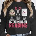 Nothing Beats Reading Rock Paper Scissors Book Lover Library Unisex Sweatshirt