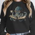 Octopus Reading Book Coffee Book Lover Bookworm Nerd Unisex Sweatshirt