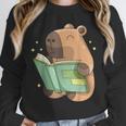 Pet Capybara Is Reading Library Capy Word Book Day Teacher Men Women Kids Unisex Sweatshirt