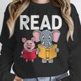 Pig Elephant Reading Cute Book Lover Bookworm Boys Girls Kid Unisex Sweatshirt