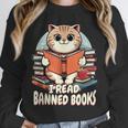 I Read Banned Books Shirt Cat Lover Bookworm Reader Men Women Kids Unisex Sweatshirt
