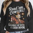 Read 'Em Cowgirl Saddle Up With A Good Book Rodeo Bookworm Unisex Sweatshirt