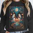 The Reader Bookish Cute Spooky Ghost Reading Book Tarot Card Unisex Sweatshirt