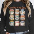Reading Is My Jam Cute Jelly Jars Book Genres Unisex Sweatshirt