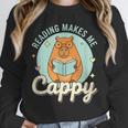 Reading Makes Me Cappy Bookworm Capybara Book Reading Unisex Sweatshirt Reading Makes Me Cappy Bookworm Capybara Book Reading Unisex Sweatshirt