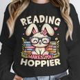 Reading Makes You Hoppier Bunny Book Fans Toddler Kid Unisex Sweatshirt Reading Makes You Hoppier Bunny Book Fans Toddler Kid Unisex Sweatshirt