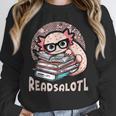 Readsalotl Axolotl Reading Books Glasses Bookworm Pun Fun Unisex Sweatshirt Readsalotl Axolotl Reading Books Glasses Bookworm Pun Fun Unisex Sweatshirt
