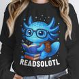 Readsolotl Blue Kawaii Axolotl Book Lover Reading Unisex Sweatshirt Readsolotl Blue Kawaii Axolotl Book Lover Reading Unisex Sweatshirt