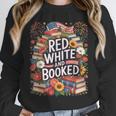 Retro Floral Red & Booked Library Reading 4th Of July Unisex Sweatshirt Retro Floral Red & Booked Library Reading 4th Of July Unisex Sweatshirt