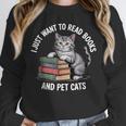 Retro I Just Want To Read Books And Pet Cats Unisex Sweatshirt