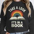 Retro Rainbow Take A Look It's In A Book Reading Unisex Sweatshirt