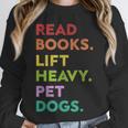 Retro Read Books Lift Heavy Pet Dogs Gym Book Lover Unisex Sweatshirt