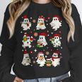 Santa Ghost Reading Books Christmas Library Teacher Unisex Sweatshirt