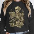 Skeleton Book Floral Skull Halloween Teacher Costume Unisex Sweatshirt