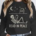 Skeleton Read In Peace Halloween Book Graphic Bookish Unisex Sweatshirt Skeleton Read In Peace Halloween Book Graphic Bookish Unisex Sweatshirt
