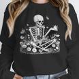 Skeleton Reading Book Floral Dark For Book Lovers Unisex Sweatshirt Skeleton Reading Book Floral Dark For Book Lovers Unisex Sweatshirt