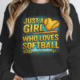 Softball Just A Girl Comic Book Style Graphic For Teens Unisex Sweatshirt