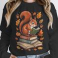 Squirrel Reading Book Lovers Fall Leaves Library Books Unisex Sweatshirt