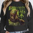 Star Wars The Book Of Boba Fett Neon Boba Fett Lives Poster Unisex Sweatshirt