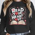 Teach Inspire Grow Everyday Read Your Heart Out Valentine Book-Themed Small Unisex Sweatshirt