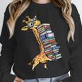 Teacher Shirt Giraffe Holding Books Bookworm Librarian Unisex Sweatshirt