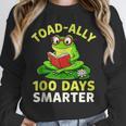 Toad-Ally 100 Days Smarter Frog Reading Book 100 School Day Unisex Sweatshirt