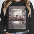 Totally Weird Tees Cat Library Book Reading Literary Unisex Sweatshirt