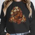 Turkey Reading Books Fall Season Thanksgiving Teacher Book Unisex Sweatshirt