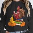 Turkey Reading Books Fall Thanksgiving Teacher Book Unisex Sweatshirt