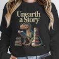 Unearth A Story Dinosaur Reading a Library Book Unisex Sweatshirt