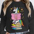 Unicorn Read Reading Book Librarian America Girls Women Unisex Sweatshirt