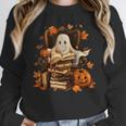 Vintage Ghost Book Reading Pumpkin Gothic Halloween Teachers Unisex Sweatshirt