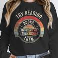 Vintage Try Reading Books Instead Of Banning Them Book Lover Unisex Sweatshirt Vintage Try Reading Books Instead Of Banning Them Book Lover Unisex Sweatshirt