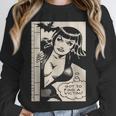 Vintage Vampire Bat Vampire Pin Up Girl Horror Comic Book Unisex Sweatshirt