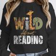 Wild About Reading Books Animal Theme Bookworm Library Day Unisex Sweatshirt