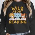 Wild About Reading Cute Animal Book Lover Kids Unisex Sweatshirt