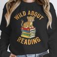Wild About Reading Cute Leopard Teacher Kids Book Lover Unisex Sweatshirt