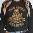 Wild About Reading Sloth Coffee Teacher Book Lover Unisex Sweatshirt