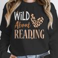 Wild About Reading Teacher Books Reader Lovers Leopard Zebra Unisex Sweatshirt
