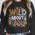 Wild About Reading Zoo Animals Books Reader Lover Unisex Sweatshirt