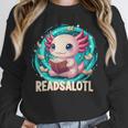 Women's Readsolotl Kawaii Axolotl Reading Book Lover Unisex Sweatshirt
