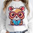 Adorable Book Lover Quokka With Reading Glasses Cute Unisex Sweatshirt