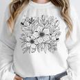 Adult Coloring Book Style Flowers And Ladybug Self Coloring Unisex Sweatshirt Adult Coloring Book Style Flowers And Ladybug Self Coloring Unisex Sweatshirt