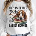 Basset Hound Dog Breed Life Is Better With Books And a For Men Women Girls Kids Unisex Sweatshirt