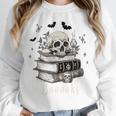 Boo Skeleton Skull Books Halloween Women School Teacher Kid Premium Unisex Sweatshirt