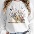 Book Flowers And Butterfly Beautiful Reading Reader Graphic Unisex Sweatshirt