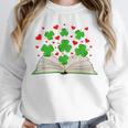 Book With Shamrocks Librarian Saint Patrick's Day Kids Unisex Sweatshirt