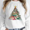 All Booked For Christmas Book Christmas Tree Lights Xmas Unisex Sweatshirt