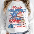 Books Fireworks And Freedom 4th Of July Book Lover Unisex Sweatshirt Books Fireworks And Freedom 4th Of July Book Lover Unisex Sweatshirt